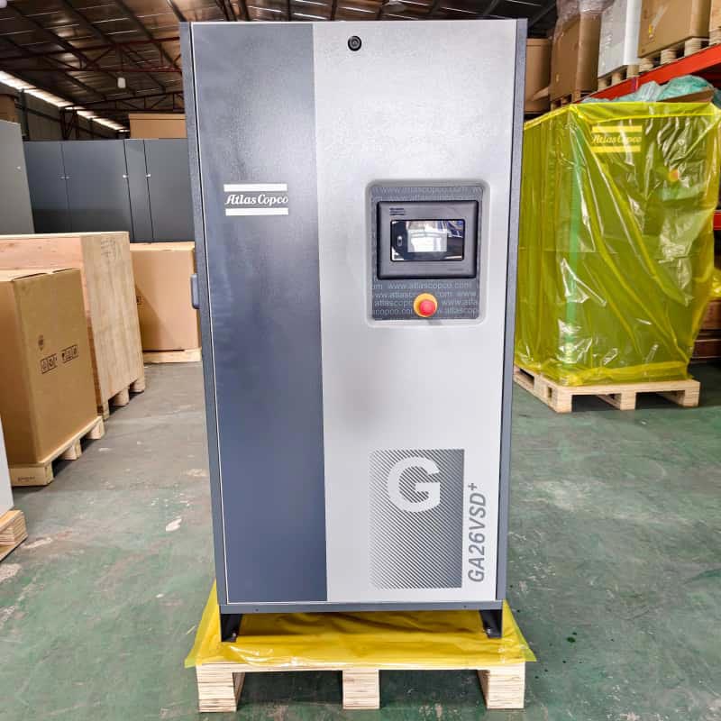 Atlas Copco Luftkompressor Original GA26 VSD + 26kW 35HP Oljeinsprutad roterande skruvluftkompressor 13Bar
