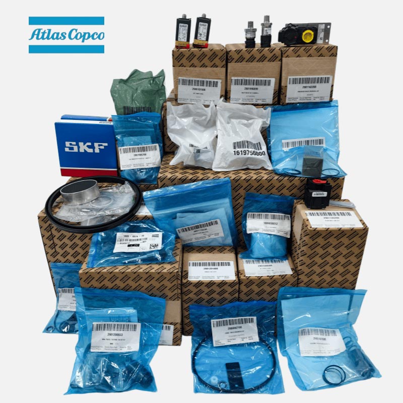Atlas Copco Luftkompressor Reservdelar Original Oljefilter Luftfilter Trycksensor Magnetventil Filterventil Servicesats