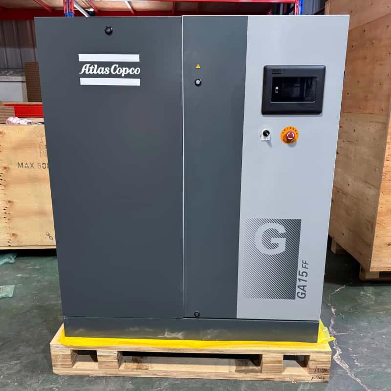 Atlas Copco GA15 FF 15kW oljeinsprutad roterande skruvluftkompressor integrerad torktumlare 7,5 13Bar