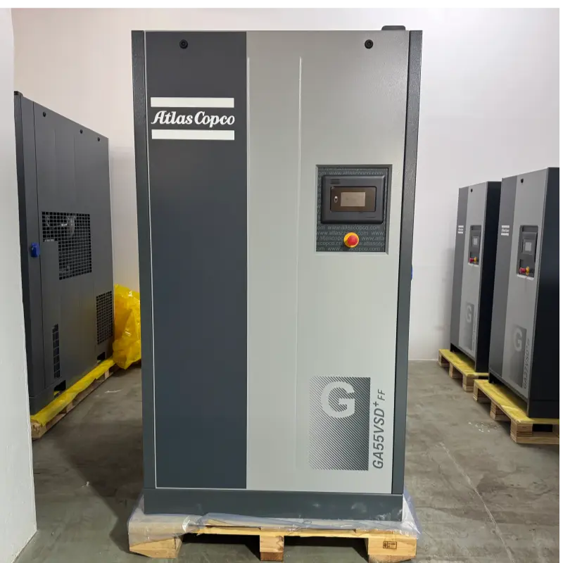 Atlas Copco GA55VSD+FF 55kW 75HP oljeinsprutad skruvluftkompressor Original för industri