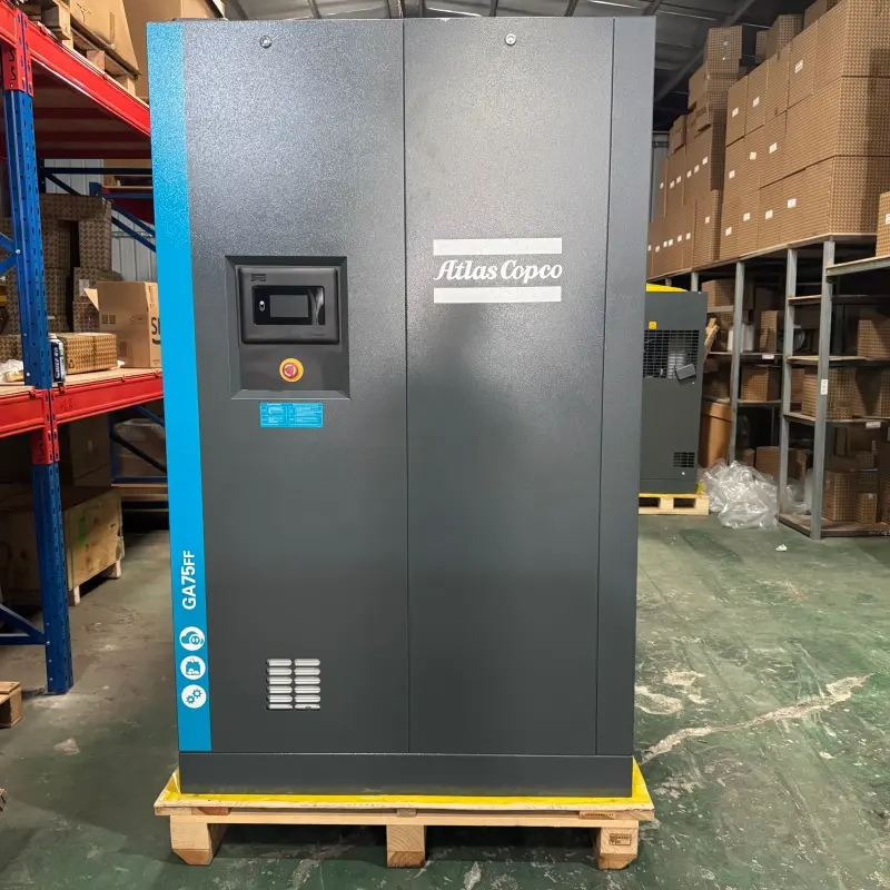 Atlas Copco GA75FF Oljeinsprutad skruvkompressor 75 kW 100 HK Integrerad torktumlare äkta