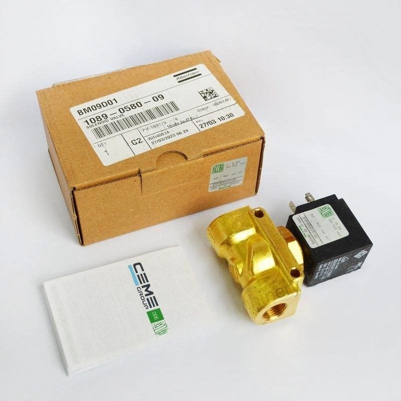 ATLAS COPCO Inverter Solenoid Valve GA37VSD Metal Model 1089058009 för industrikompressorer