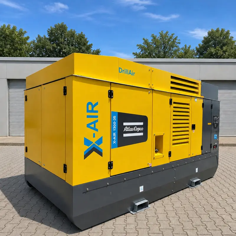 Atlas Copco X-Air 1300 35 Stor Mobil Dieselkompressor 412kW 35Bar Borrning Äkta