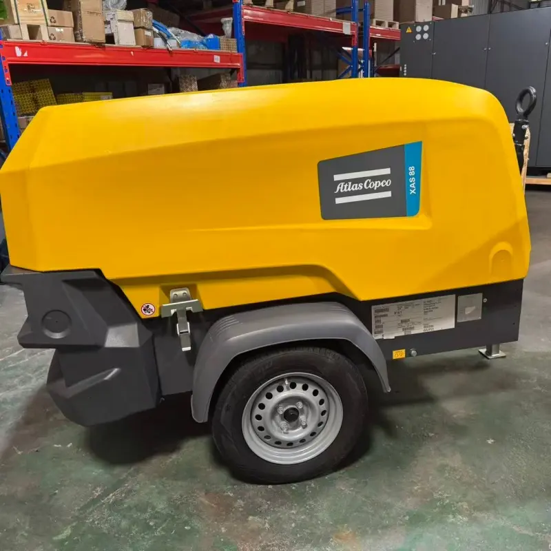Atlas Copco XAS 88 KD bärbar diesel luftkompressor konstruktion Gruvdrift Äkta